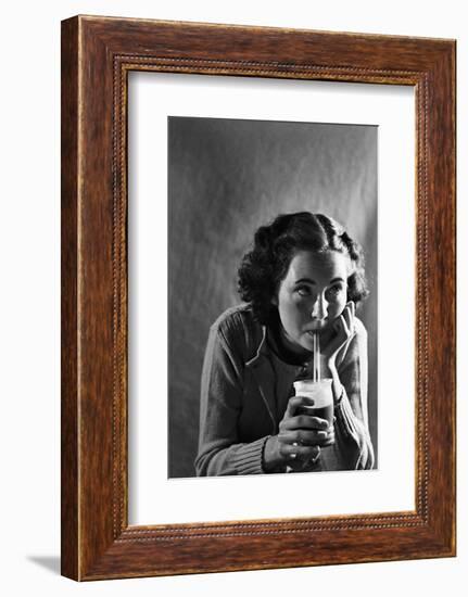 Girl Sipping a Soda-Philip Gendreau-Framed Photographic Print