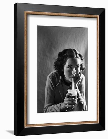 Girl Sipping a Soda-Philip Gendreau-Framed Photographic Print