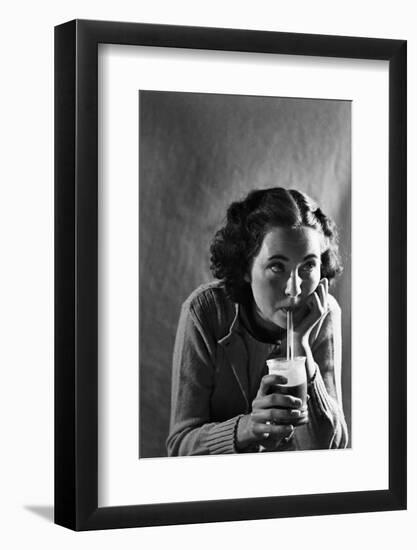 Girl Sipping a Soda-Philip Gendreau-Framed Photographic Print