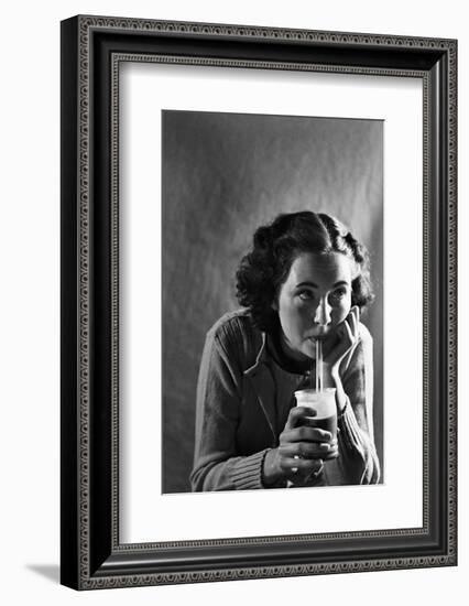 Girl Sipping a Soda-Philip Gendreau-Framed Photographic Print