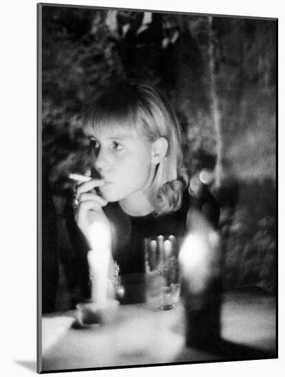 Girl Smoking a Cigarette-Angelo Cozzi-Mounted Giclee Print