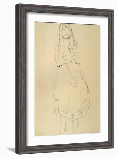 Girl Standing with Hands Clasped-Gustav Klimt-Framed Giclee Print