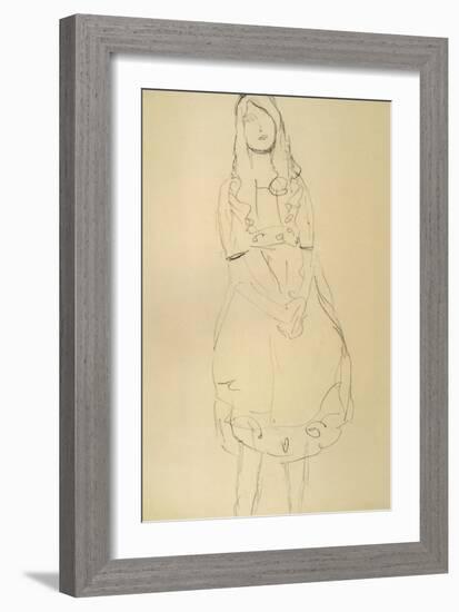Girl Standing with Hands Clasped-Gustav Klimt-Framed Giclee Print