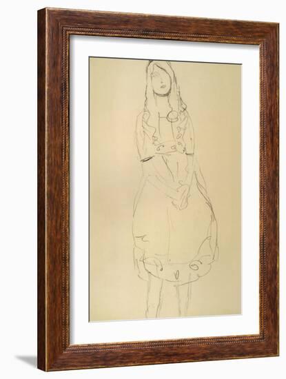 Girl Standing with Hands Clasped-Gustav Klimt-Framed Giclee Print