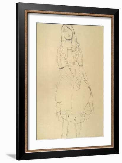 Girl Standing with Hands Clasped-Gustav Klimt-Framed Giclee Print