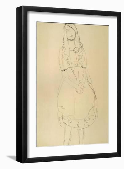 Girl Standing with Hands Clasped-Gustav Klimt-Framed Giclee Print