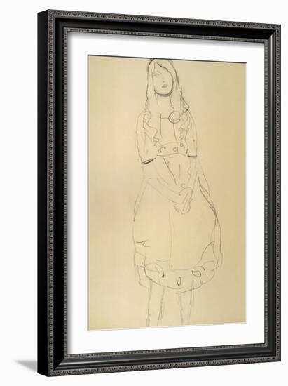 Girl Standing with Hands Clasped-Gustav Klimt-Framed Giclee Print