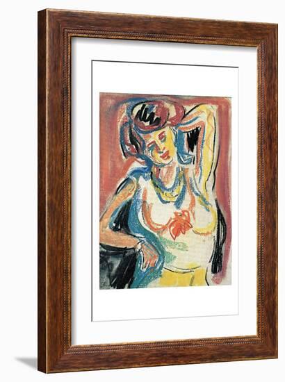 Girl Streching-Ernst Ludwig Kirchner-Framed Art Print