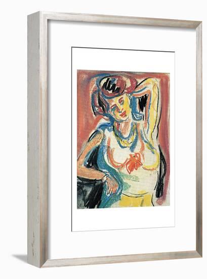 Girl Streching-Ernst Ludwig Kirchner-Framed Art Print