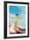 Girl Surfing-null-Framed Art Print