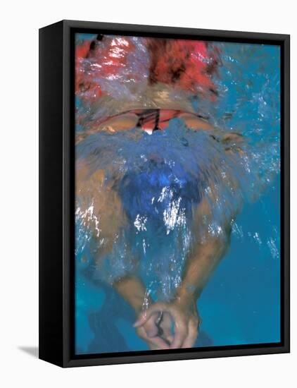 Girl Swimming, Santa Fe, New Mexico, USA-Lee Kopfler-Framed Premier Image Canvas