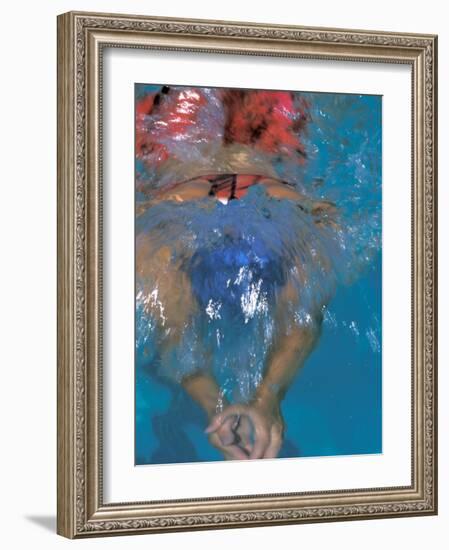 Girl Swimming, Santa Fe, New Mexico, USA-Lee Kopfler-Framed Photographic Print