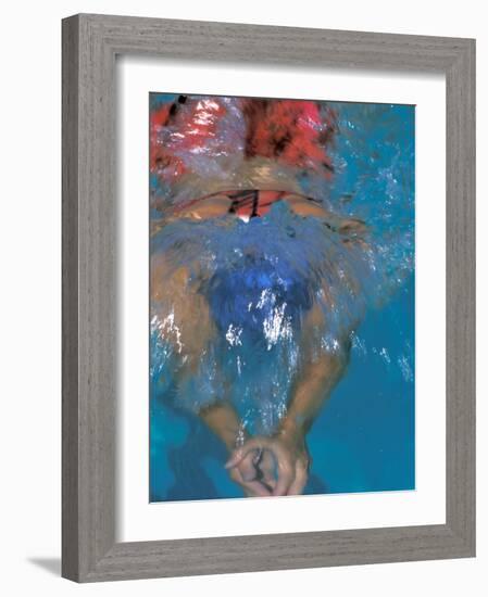 Girl Swimming, Santa Fe, New Mexico, USA-Lee Kopfler-Framed Photographic Print