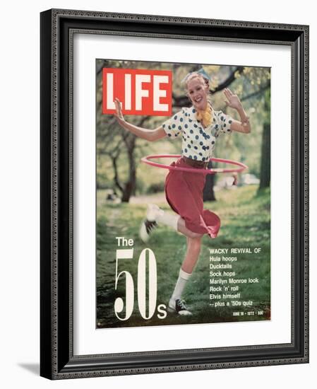 Girl using Hula Hoop, Revival of Fashions and Fads of the 1950's, June 16, 1972-Bill Ray-Framed Photographic Print