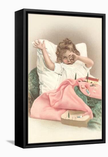 Girl Waking with Toys-null-Framed Stretched Canvas