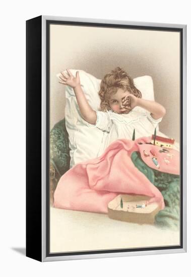 Girl Waking with Toys-null-Framed Stretched Canvas