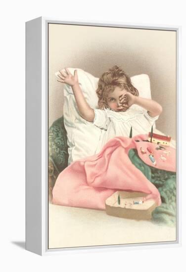 Girl Waking with Toys-null-Framed Stretched Canvas