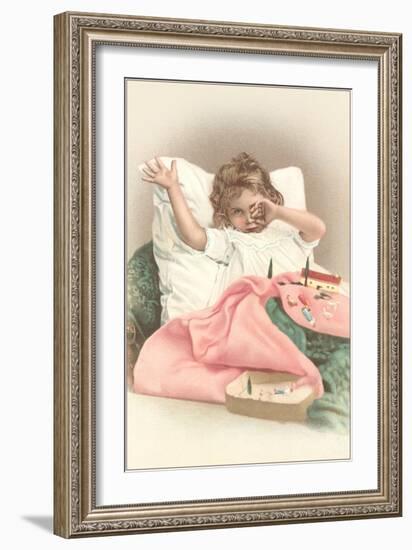 Girl Waking with Toys-null-Framed Art Print