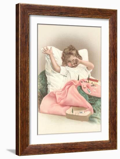 Girl Waking with Toys-null-Framed Art Print