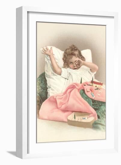 Girl Waking with Toys-null-Framed Art Print