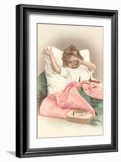 Girl Waking with Toys-null-Framed Art Print