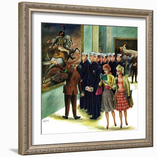 "Girl-Watching Sailors," August 12, 1961-Constantin Alajalov-Framed Giclee Print