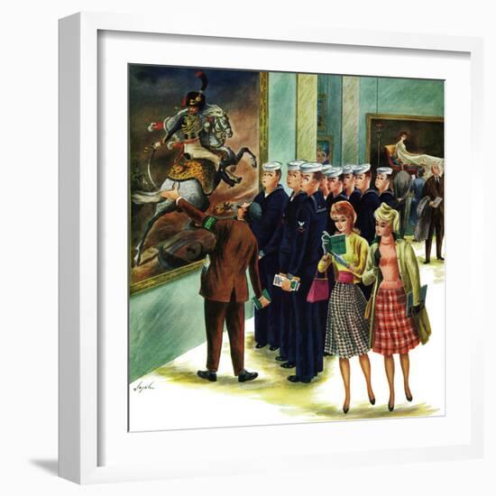 "Girl-Watching Sailors," August 12, 1961-Constantin Alajalov-Framed Giclee Print