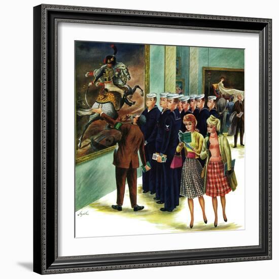 "Girl-Watching Sailors," August 12, 1961-Constantin Alajalov-Framed Giclee Print