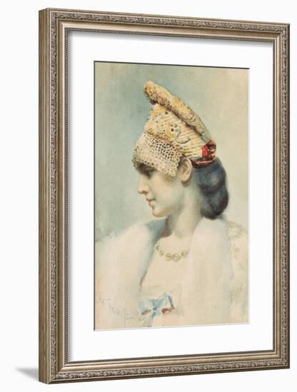 Girl Wearing a Kokoshnik in Profile-Leon Bakst-Framed Premium Giclee Print