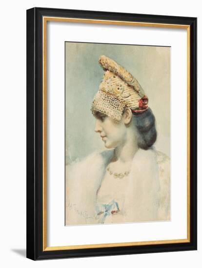 Girl Wearing a Kokoshnik in Profile-Leon Bakst-Framed Premium Giclee Print