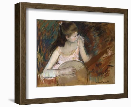 Girl with a Banjo-Mary Cassatt-Framed Giclee Print