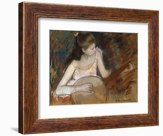 Girl with a Banjo-Mary Cassatt-Framed Giclee Print