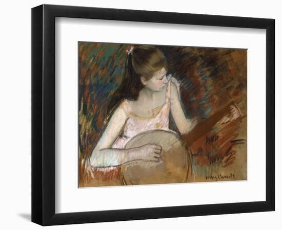 Girl with a Banjo-Mary Cassatt-Framed Giclee Print