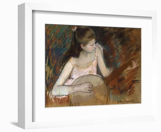 Girl with a Banjo-Mary Cassatt-Framed Giclee Print