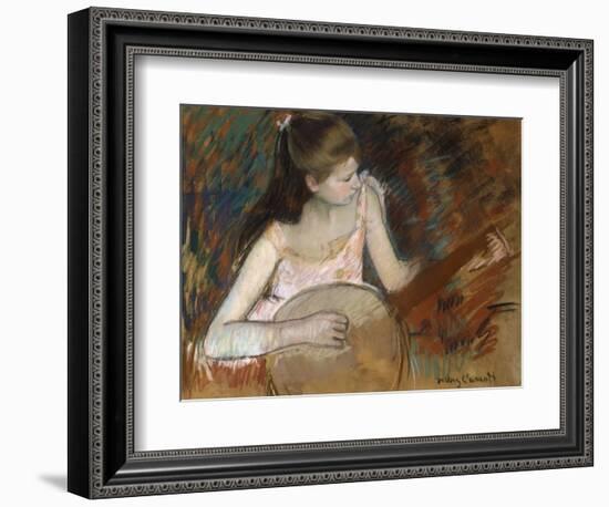 Girl with a Banjo-Mary Cassatt-Framed Giclee Print