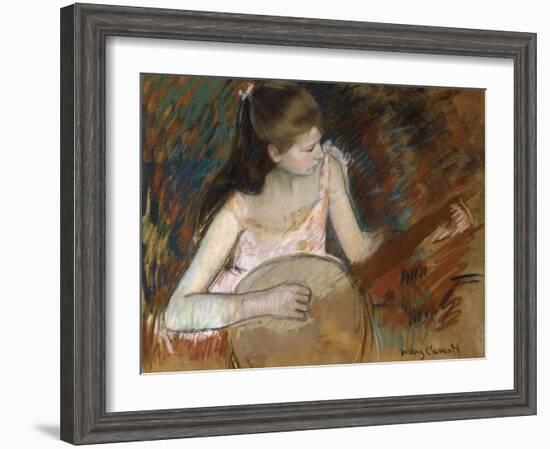 Girl with a Banjo-Mary Cassatt-Framed Giclee Print