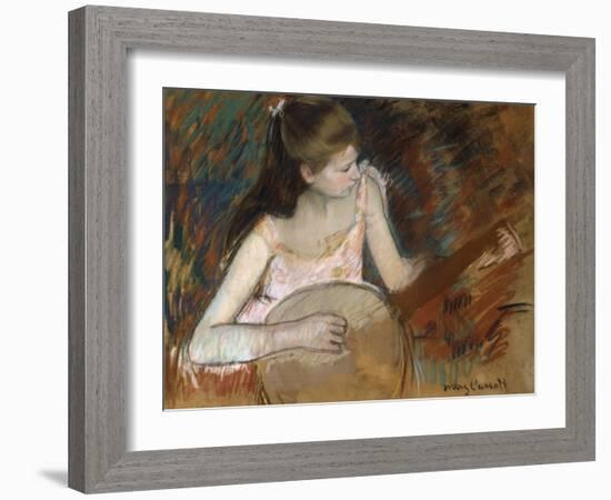 Girl with a Banjo-Mary Cassatt-Framed Giclee Print