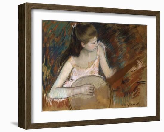 Girl with a Banjo-Mary Cassatt-Framed Giclee Print