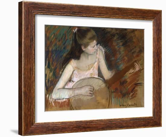 Girl with a Banjo-Mary Cassatt-Framed Giclee Print