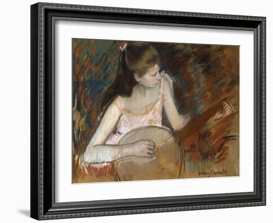 Girl with a Banjo-Mary Cassatt-Framed Giclee Print