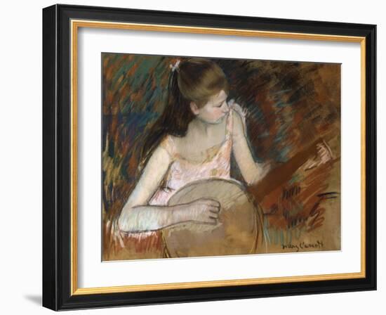 Girl with a Banjo-Mary Cassatt-Framed Giclee Print