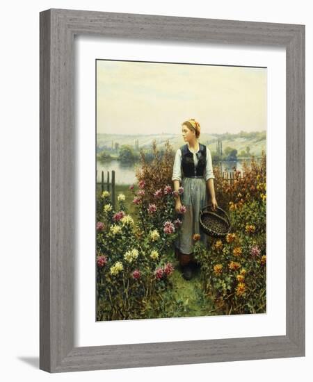 Girl with a Basket in a Garden-Daniel Ridgway Knight-Framed Giclee Print