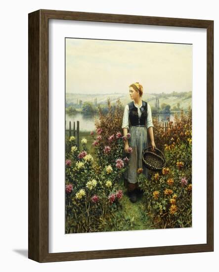 Girl with a Basket in a Garden-Daniel Ridgway Knight-Framed Giclee Print