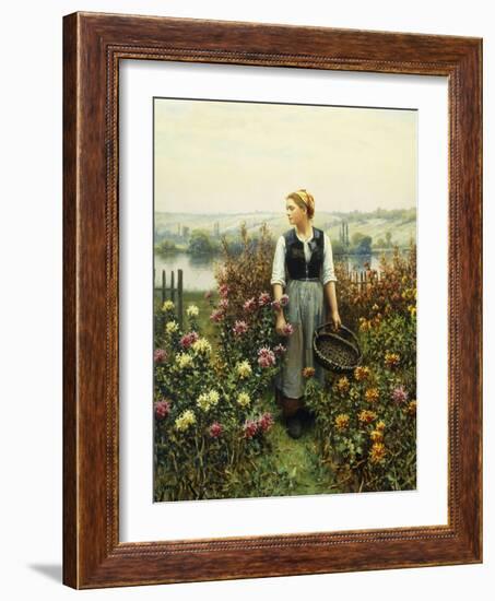 Girl with a Basket in a Garden-Daniel Ridgway Knight-Framed Giclee Print