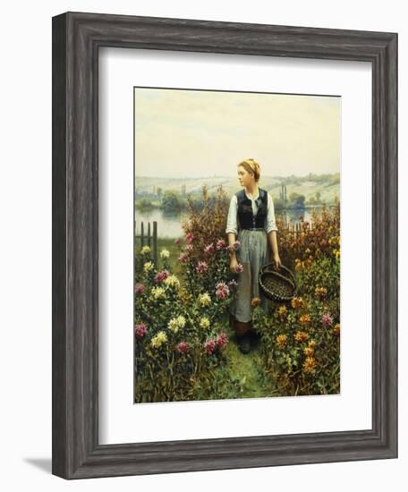 Girl with a Basket in a Garden-Daniel Ridgway Knight-Framed Giclee Print