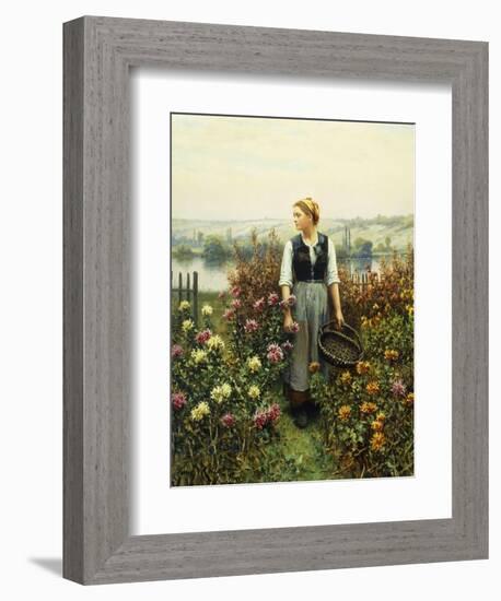 Girl with a Basket in a Garden-Daniel Ridgway Knight-Framed Giclee Print