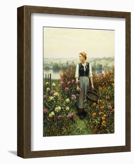 Girl with a Basket in a Garden-Daniel Ridgway Knight-Framed Giclee Print