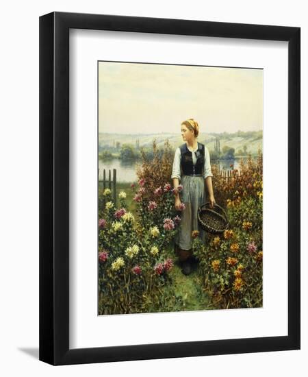 Girl with a Basket in a Garden-Daniel Ridgway Knight-Framed Giclee Print