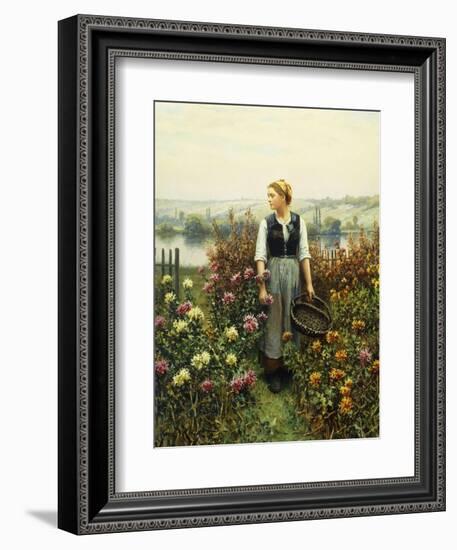 Girl with a Basket in a Garden-Daniel Ridgway Knight-Framed Giclee Print