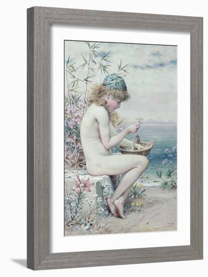 Girl with a Basket of Coral, C.1880 (Colour Lithograph)-William Stephen Coleman-Framed Giclee Print